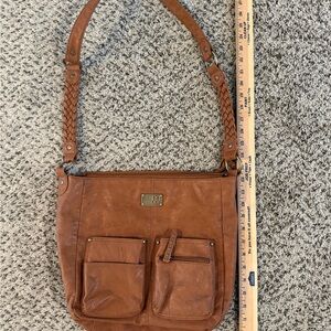 Roxy Tan Leather Shoulder Bag
